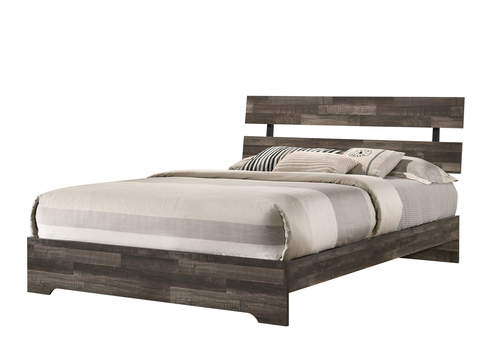Atticus Brown Classic And Modern Wood And Wood Veneers Twin Platform Bed