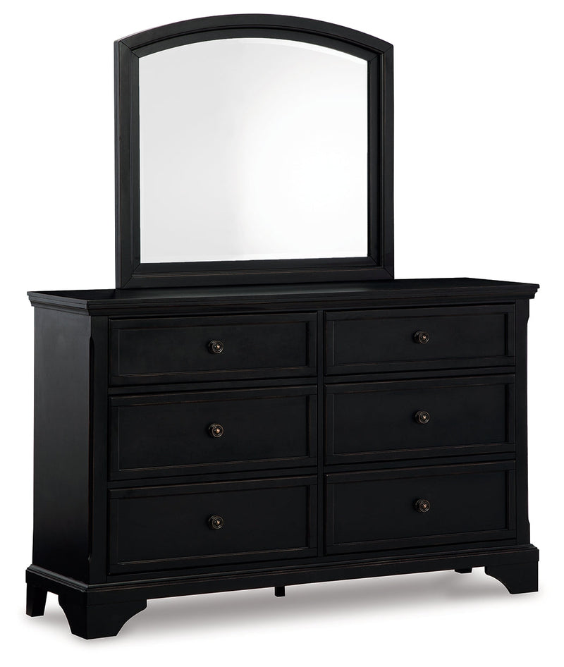 Chylanta Black Dresser And Mirror