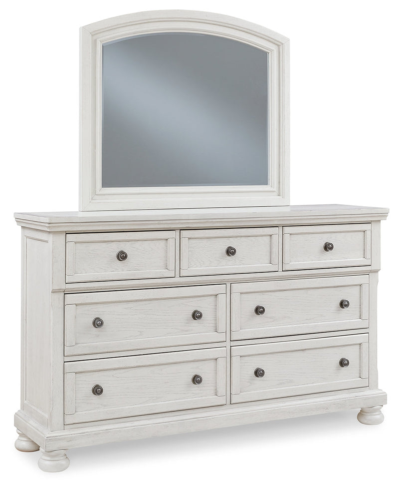 Robbinsdale Antique White Dresser And Mirror B742B1