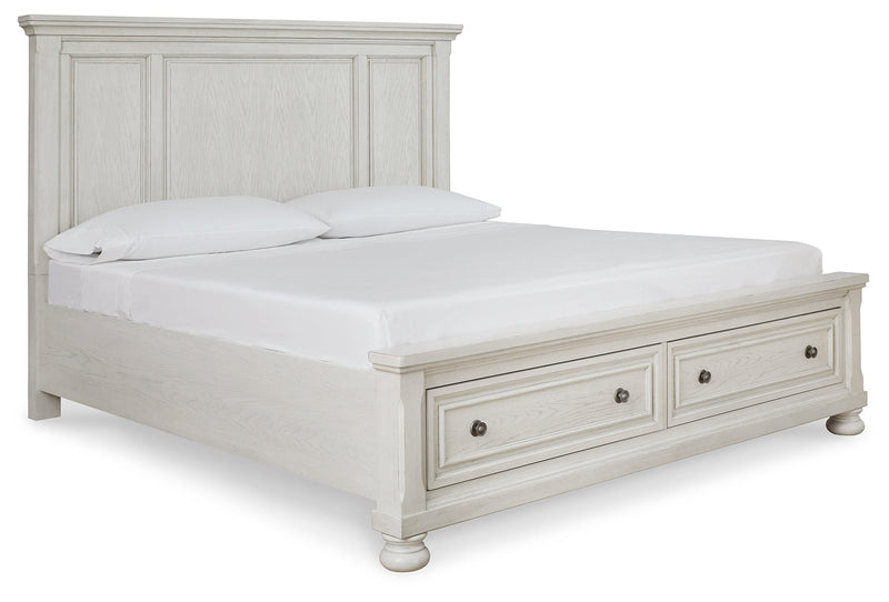 Robbinsdale Antique White Queen Panel Storage Bed