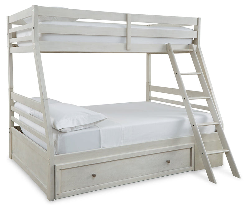 Robbinsdale Antique White Twin Over Full Bunk Bed With Storage