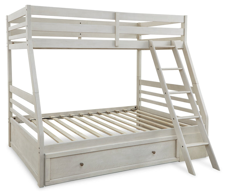 Robbinsdale Antique White Twin Over Full Bunk Bed With Storage