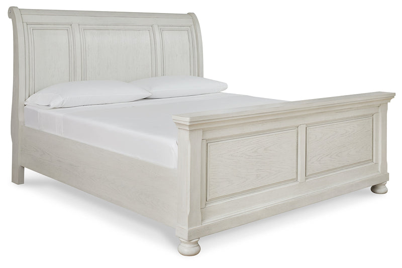 Robbinsdale Antique White Queen Sleigh Bed