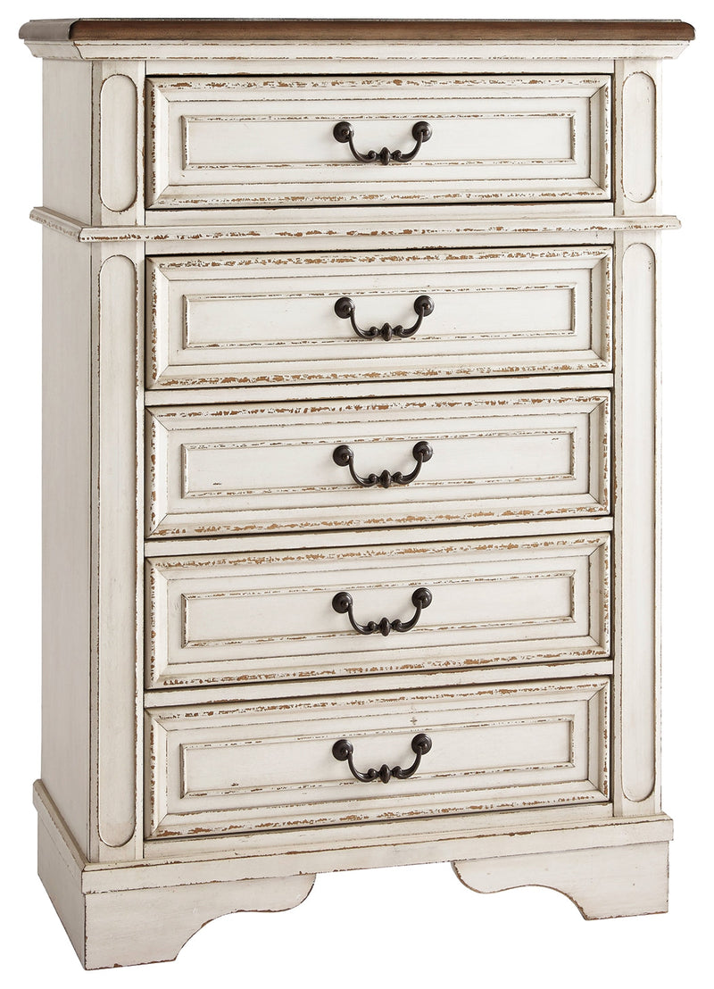 Realyn Chipped White Chest Of Drawers