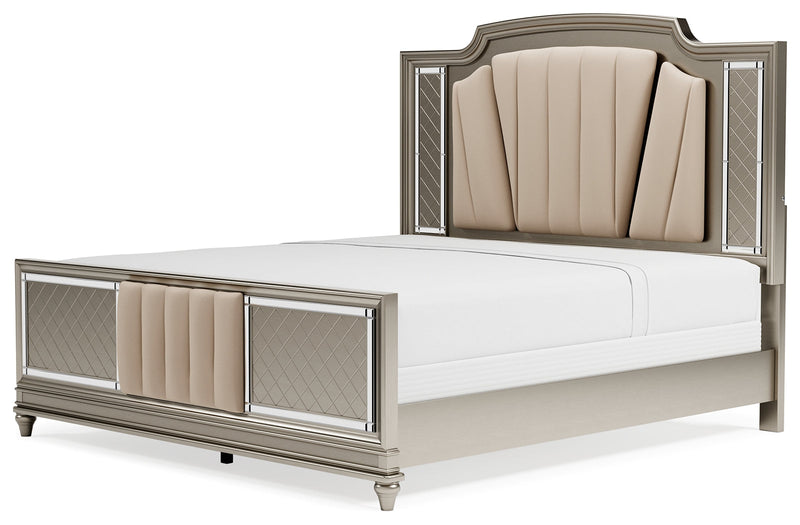Chevanna Platinum King Upholstered Panel Bed