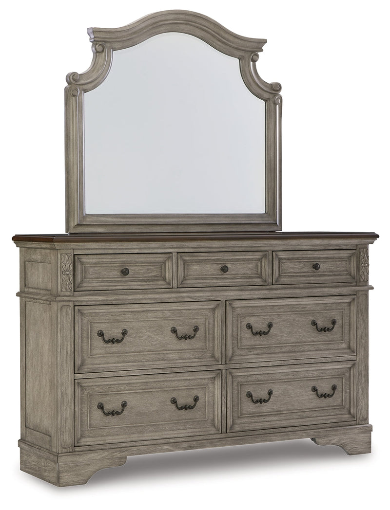Lodenbay Antique Gray Dresser And Mirror