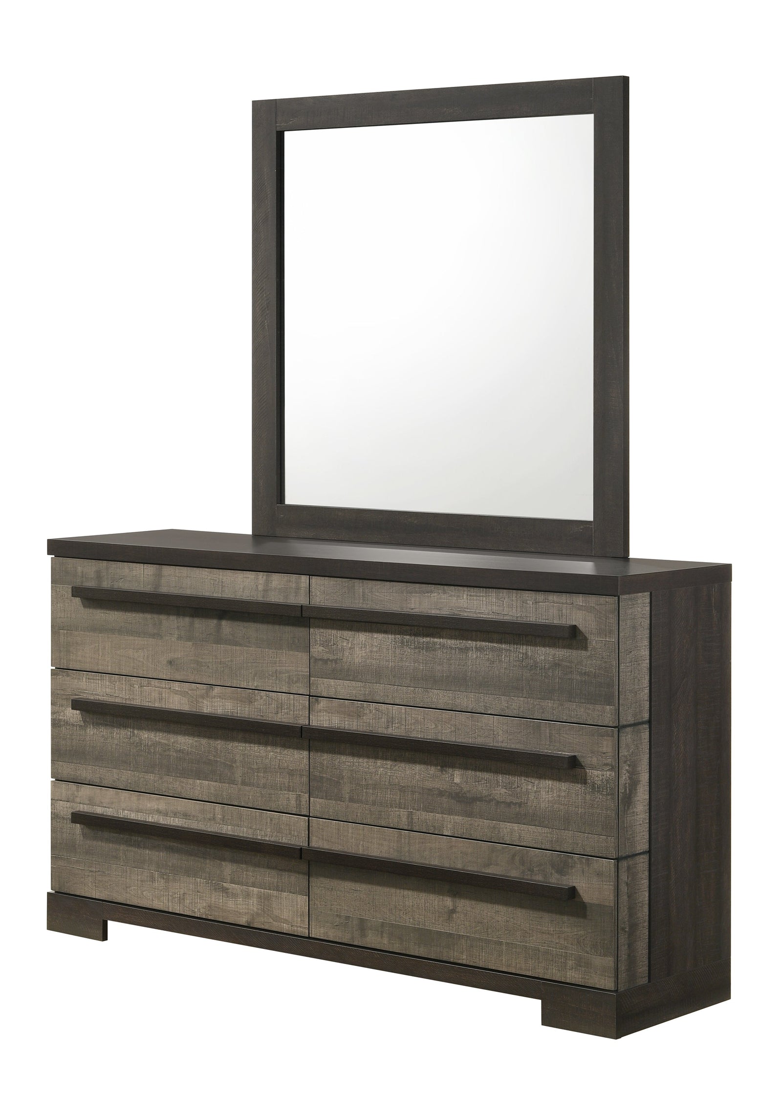 Remington Gray Modern Contemporary Solid Wood And Veneers 6-Drawers Dresser