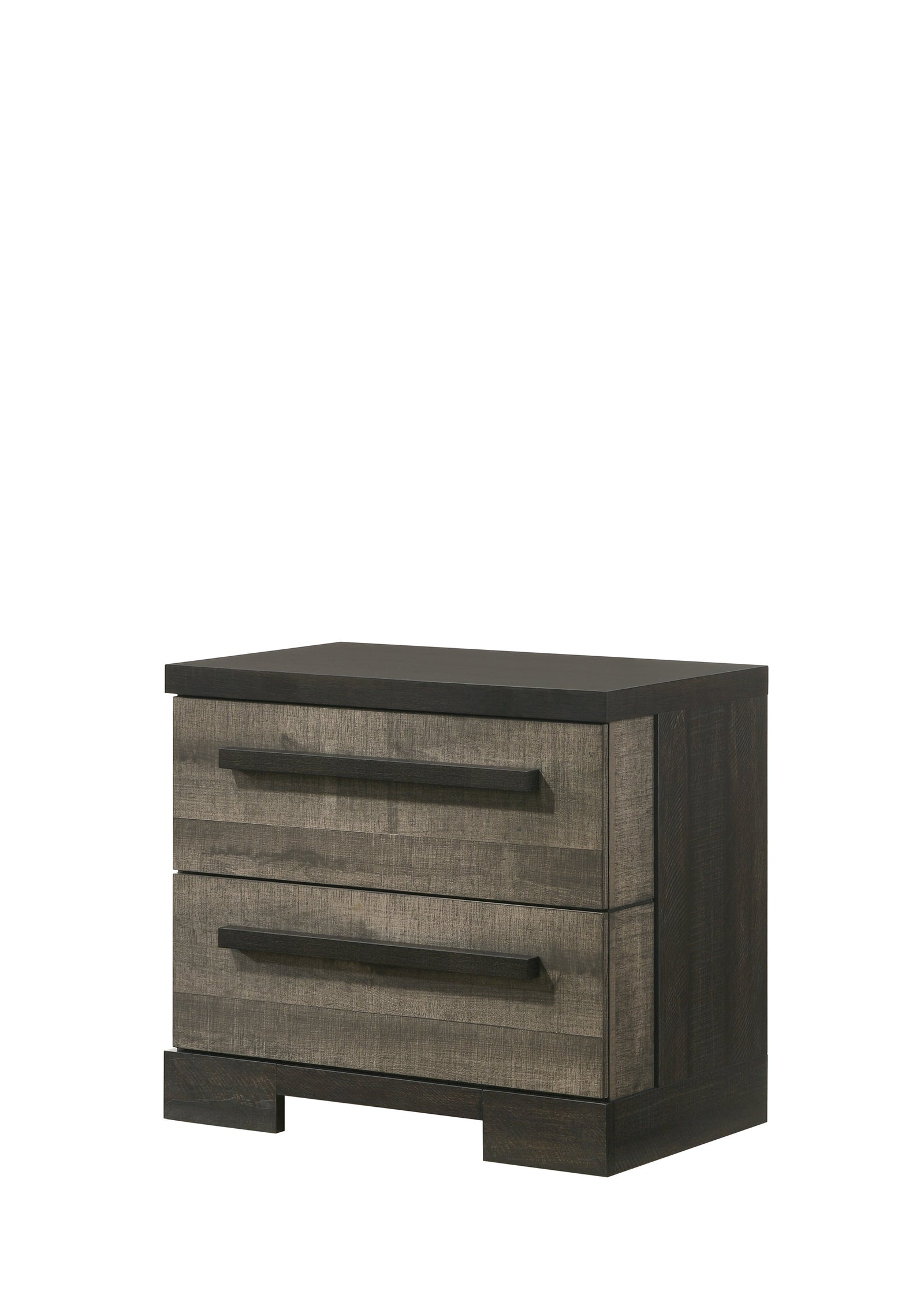 Remington Gray Modern Contemporary Solid Wood And Veneers 2-Drawers Night Stand