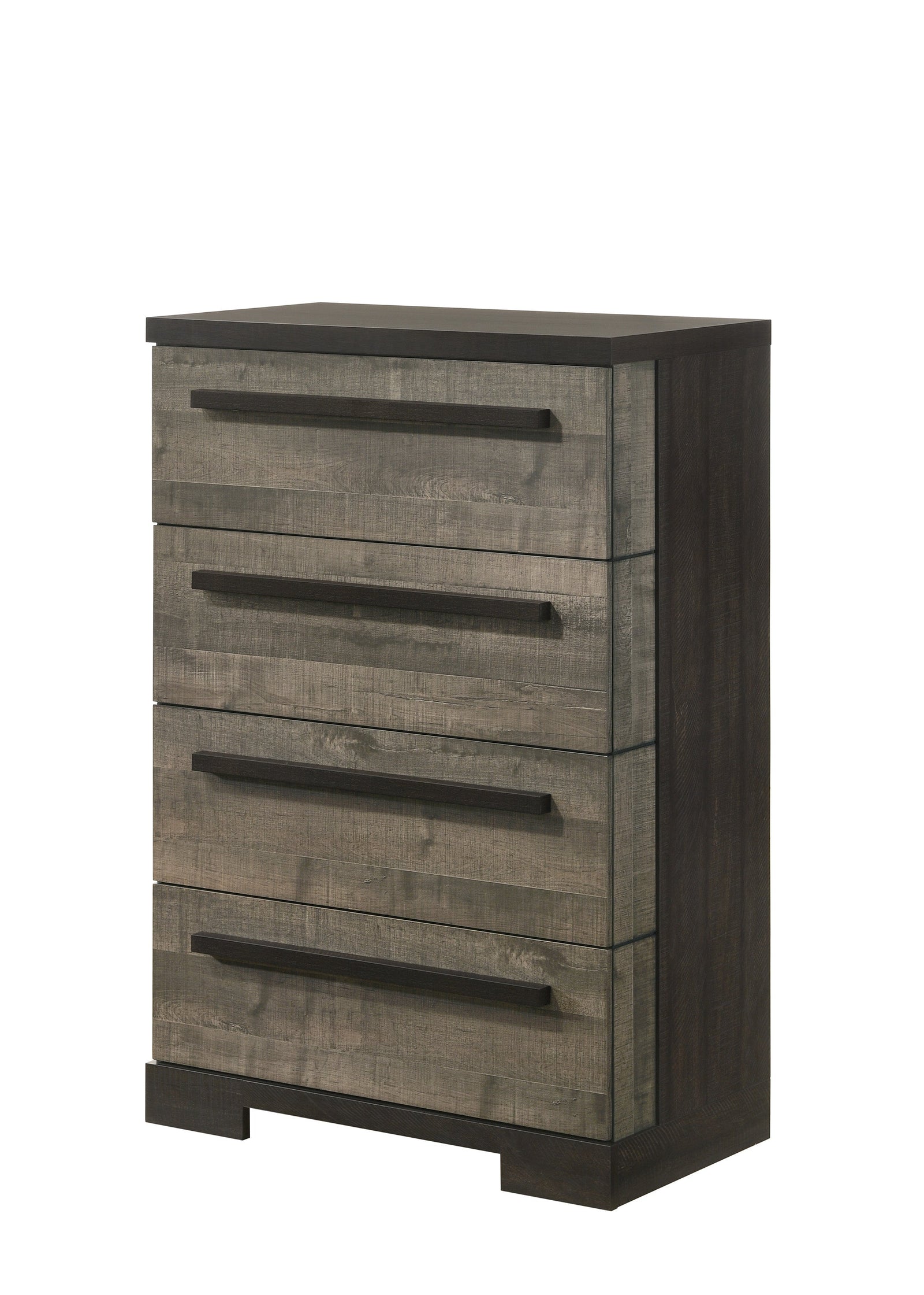 Remington Gray Modern Contemporary Solid Wood And Veneers 4-Drawers Handle Accent Chest