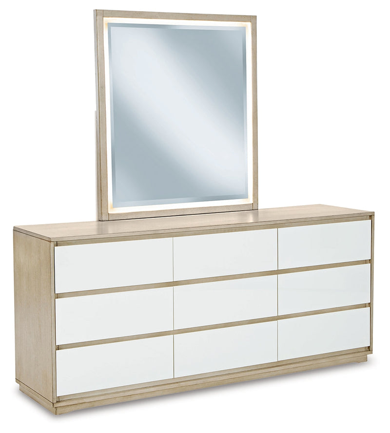Wendora Bisque/white Dresser And Mirror