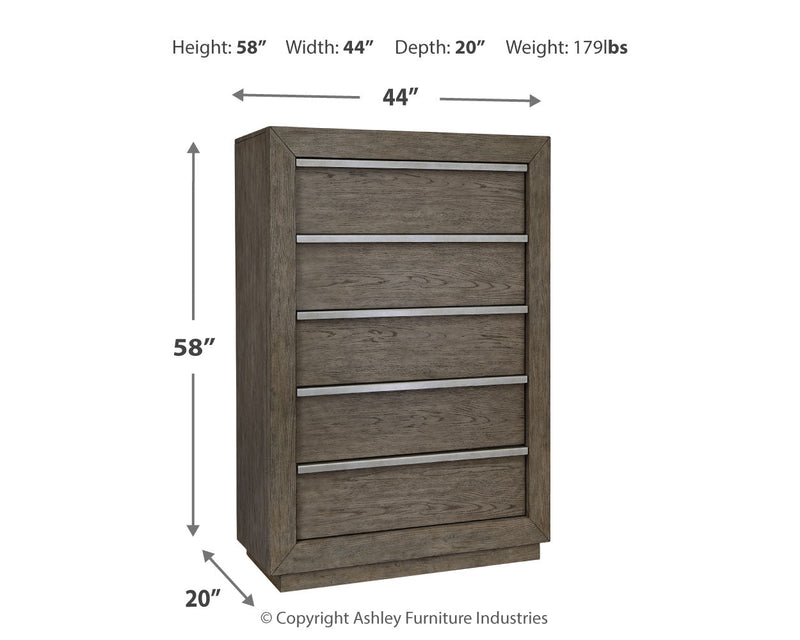 Anibecca Weathered Gray Chest Of Drawers