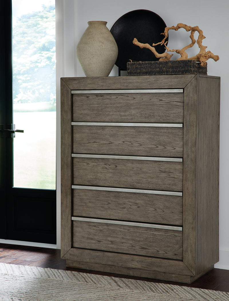 Anibecca Weathered Gray Chest Of Drawers