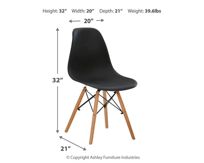 Jaspeni Black/natural 4-Piece Dining Room Chair