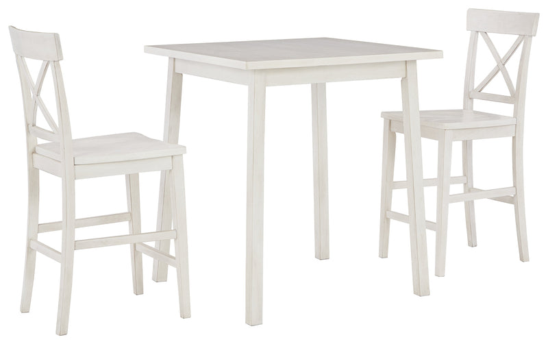 Stuven White Counter Height Dining Table And 2 Barstools