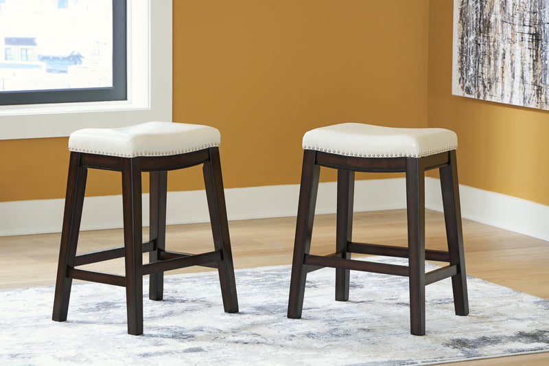 Lemante Ivory/brown Counter Height Bar Stool