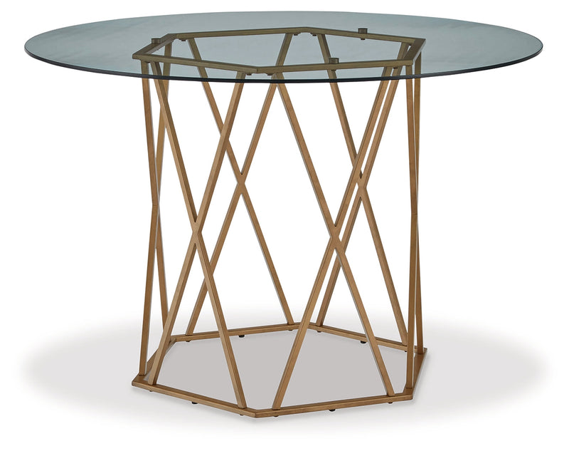Wynora Gold Finish Dining Table