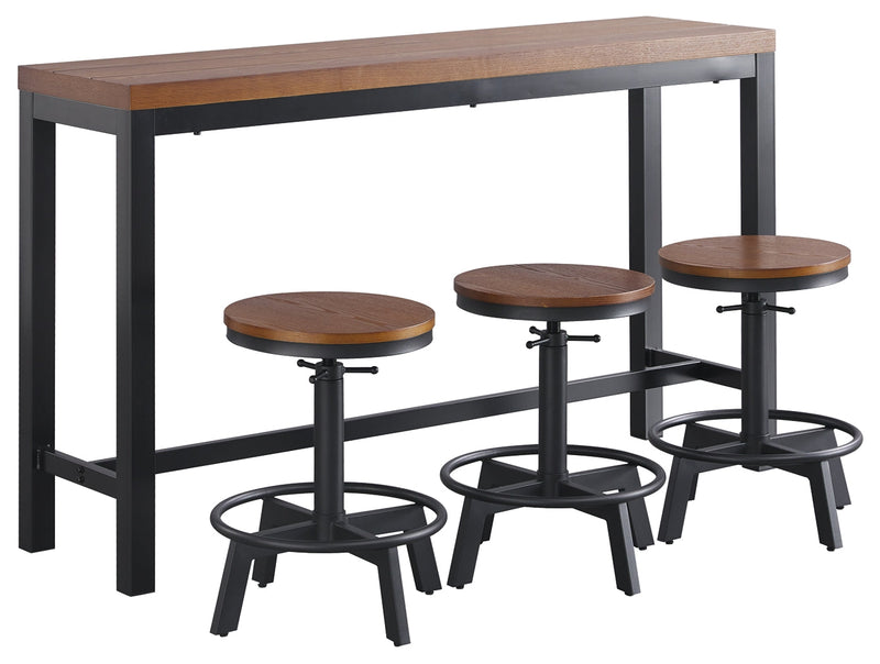 Quinidad Black/brown Counter Height Dining Table And Bar Stools (Set Of 4)