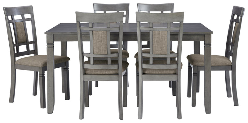 Jayemyer Charcoal Gray Dining Table And Chairs (Set Of 7)