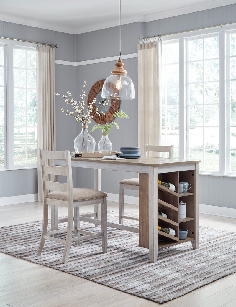 Skempton White/light Brown Counter Height Dining Table