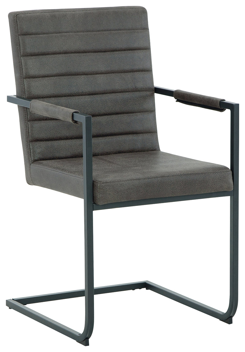 Strumford Gray/black Dining Arm Chair