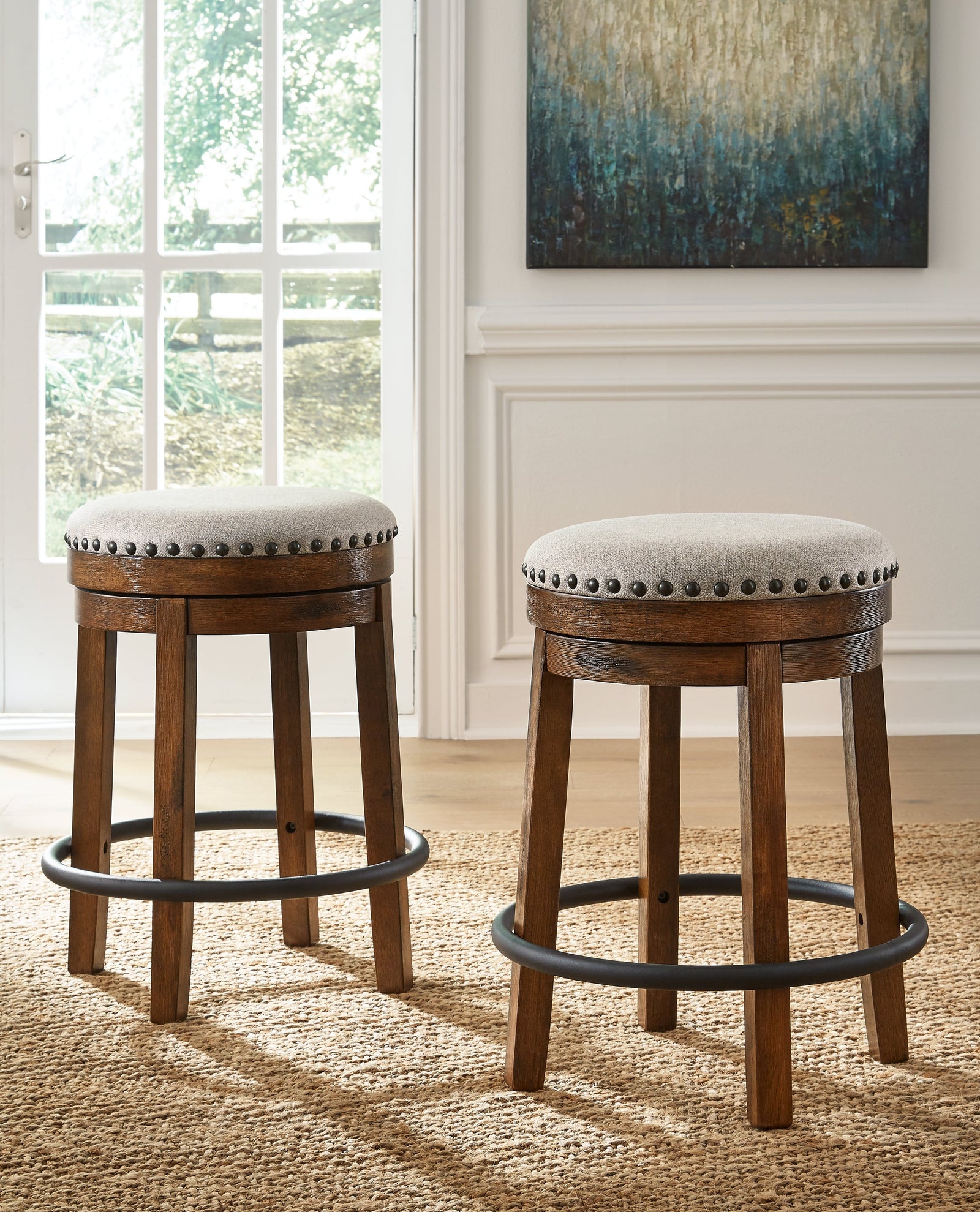 Valebeck Brown/Black Counter Height Stool