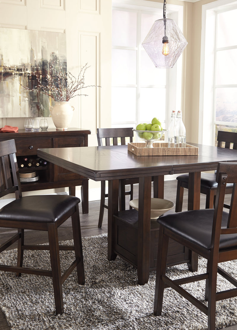 Haddigan Dark Brown Counter Height Dining Extension Table