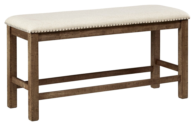 Moriville Beige Counter Height Dining Bench