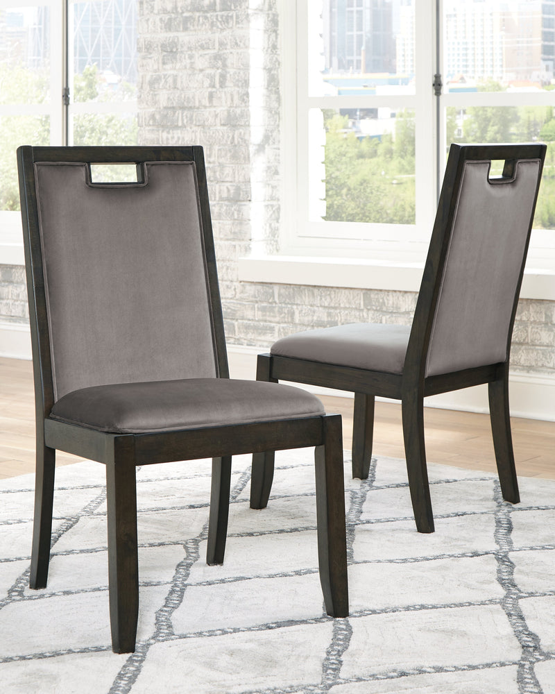 Hyndell Gray/dark Brown Dining Chair