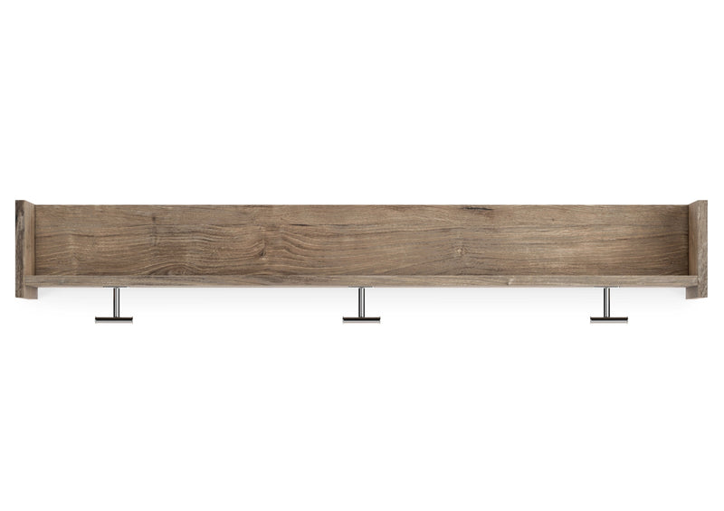 Oliah Natural Wall Mounted Coat Rack With Shelf