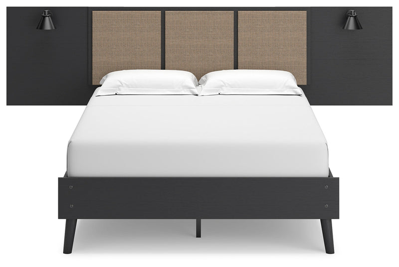 Charlang Two-tone Full Panel Platform Bed With 2 Extensions