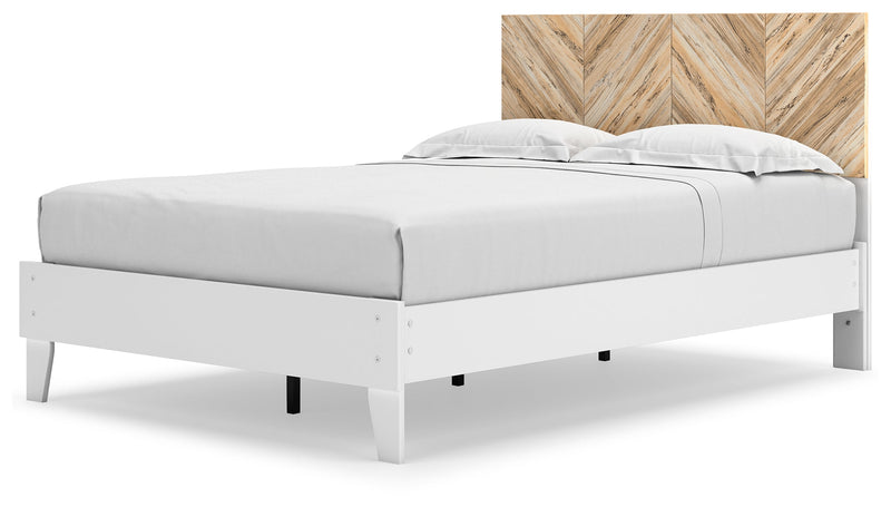 Piperton Two-tone Brown/white Full Panel Platform Bed