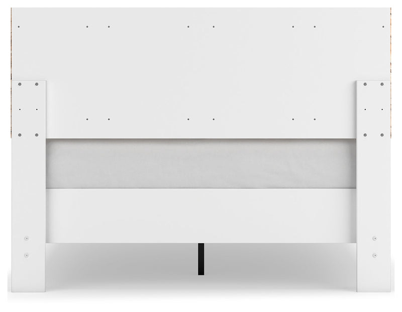 Piperton Two-tone Brown/white Full Panel Platform Bed