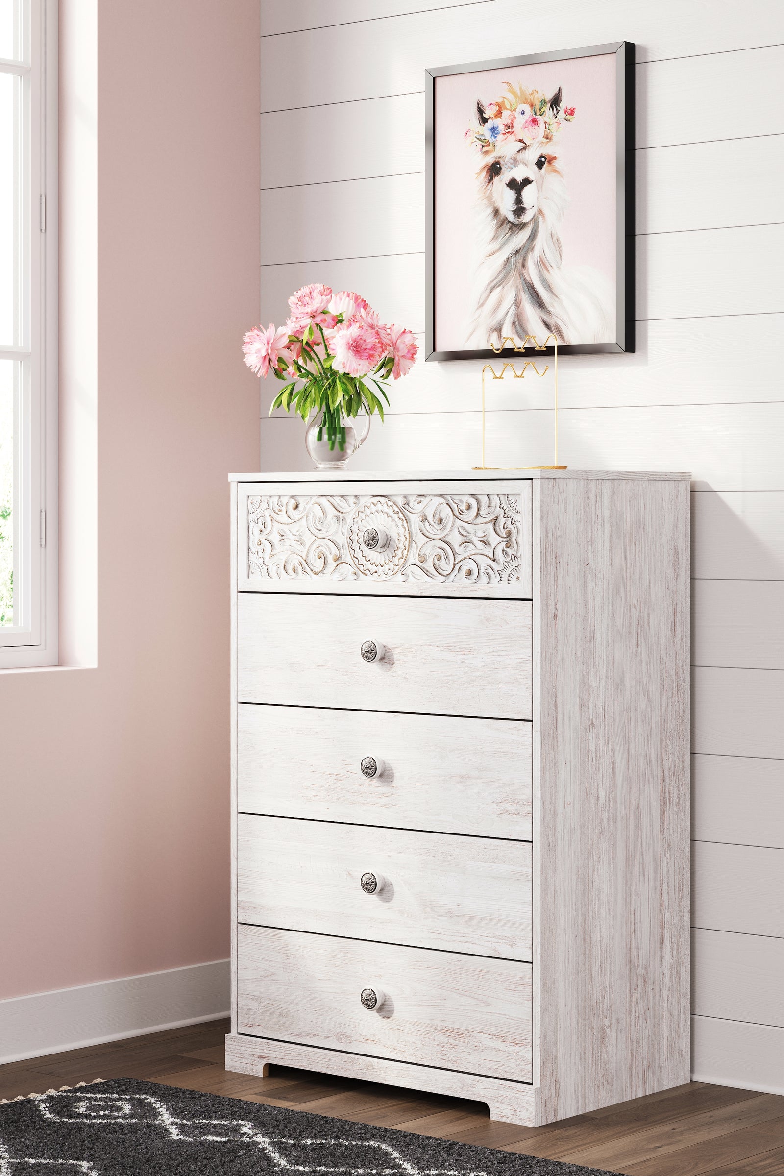 Paxberry Whitewash Chest Of Drawers EB1811-245