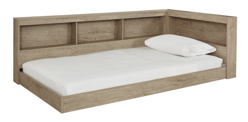 Oliah Natural Twin Bookcase Storage Bed