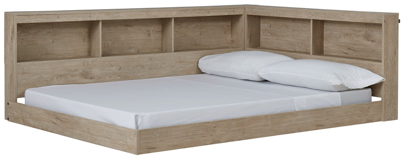 Oliah Natural Full Bookcase Storage Bed