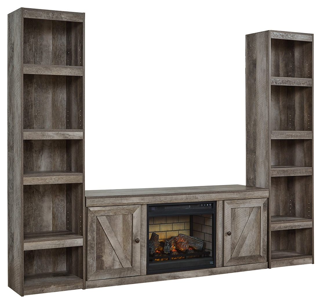 Wynnlow Gray 3-Piece Entertainment Center With Electric Fireplace
