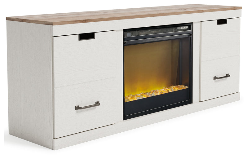 Vaibryn Two-tone 60" Tv Stand With Electric Fire Place