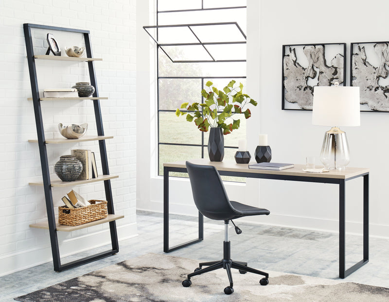 Waylowe Natural/black Home Office Desk And Storage