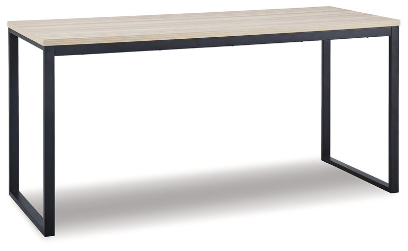 Waylowe Natural/black Home Office Desk And Storage