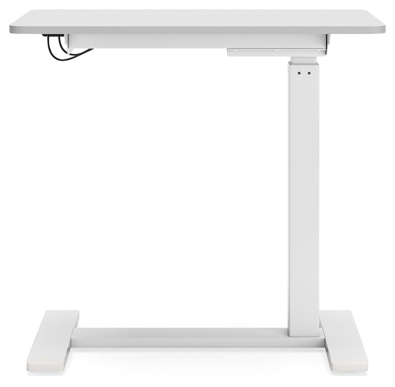Lynxtyn Taupe/white Adjustable Height Home Office Side Desk