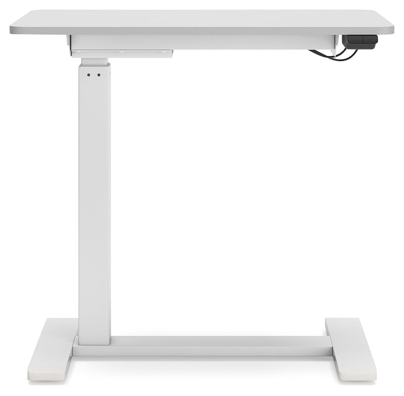 Lynxtyn Taupe/white Adjustable Height Home Office Side Desk