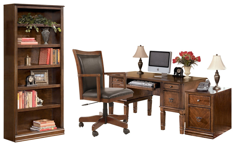 Hamlyn Medium Brown Home Office Desk With Chair And Storage