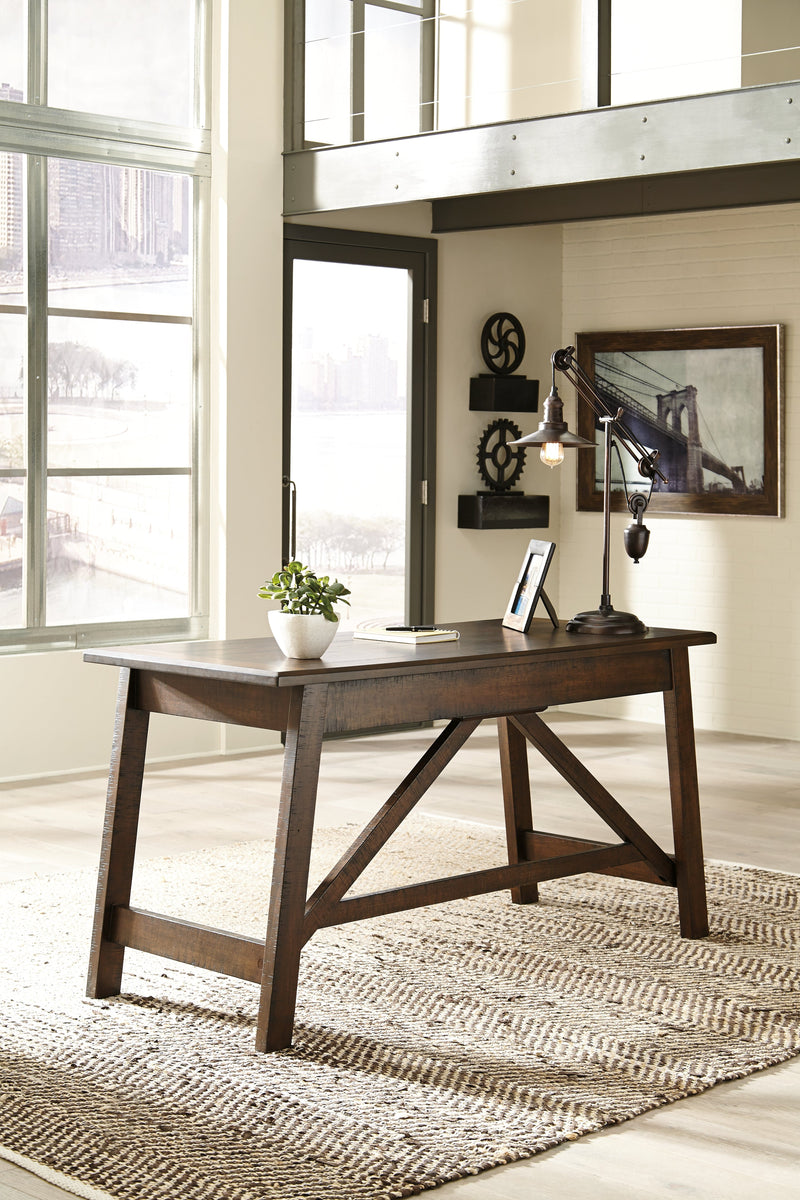 Baldridge Rustic Brown Home Office Desk With Chair And Storage