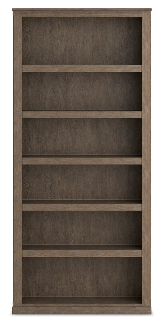 Janismore Weathered Gray Large Bookcase