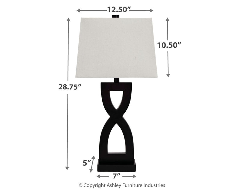 Amasai Black Table Lamp (Set Of 2)
