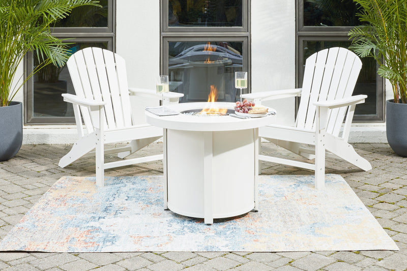 Sundown White Treasure Fire Pit Table And 2 Chairs