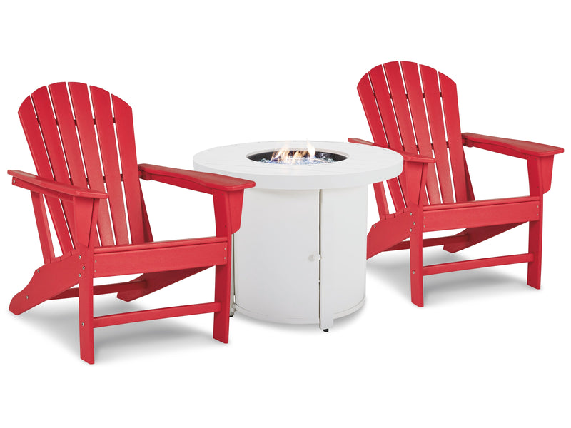 Sundown Red Treasure Fire Pit Table And 2 Chairs
