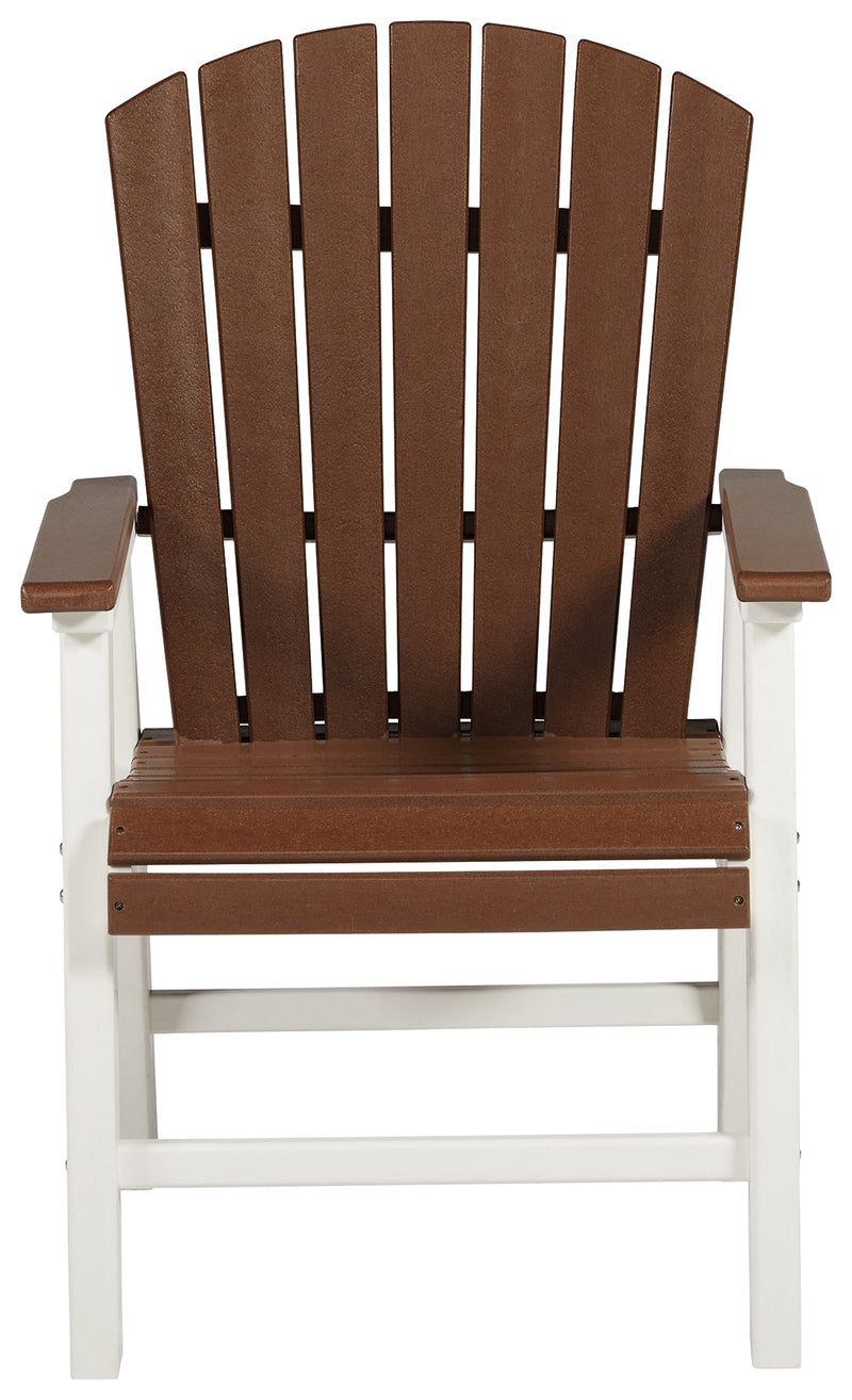 Genesis Bay Brown/white Outdoor Dining Arm Chair (Set Of 2)