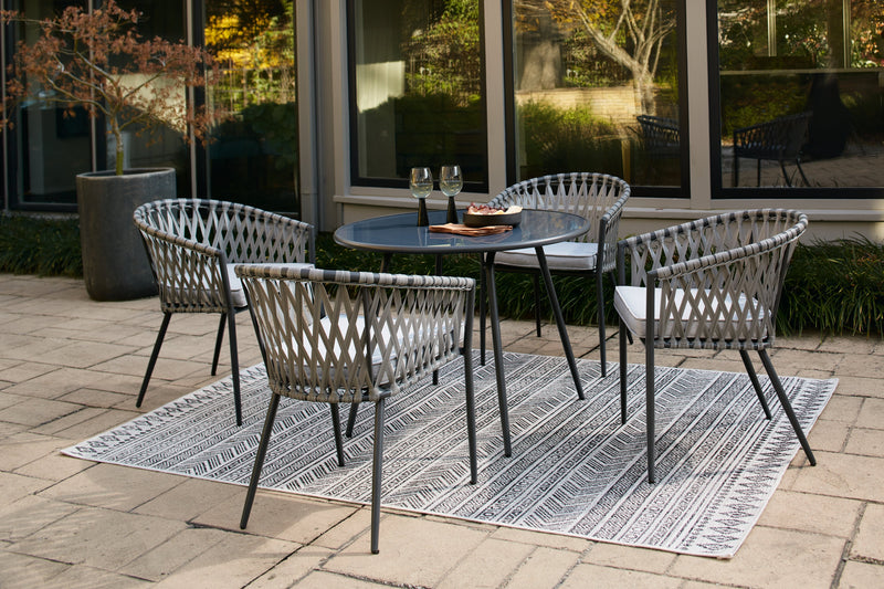 Palm Gray Bliss Outdoor Dining Table And 4 Chairs