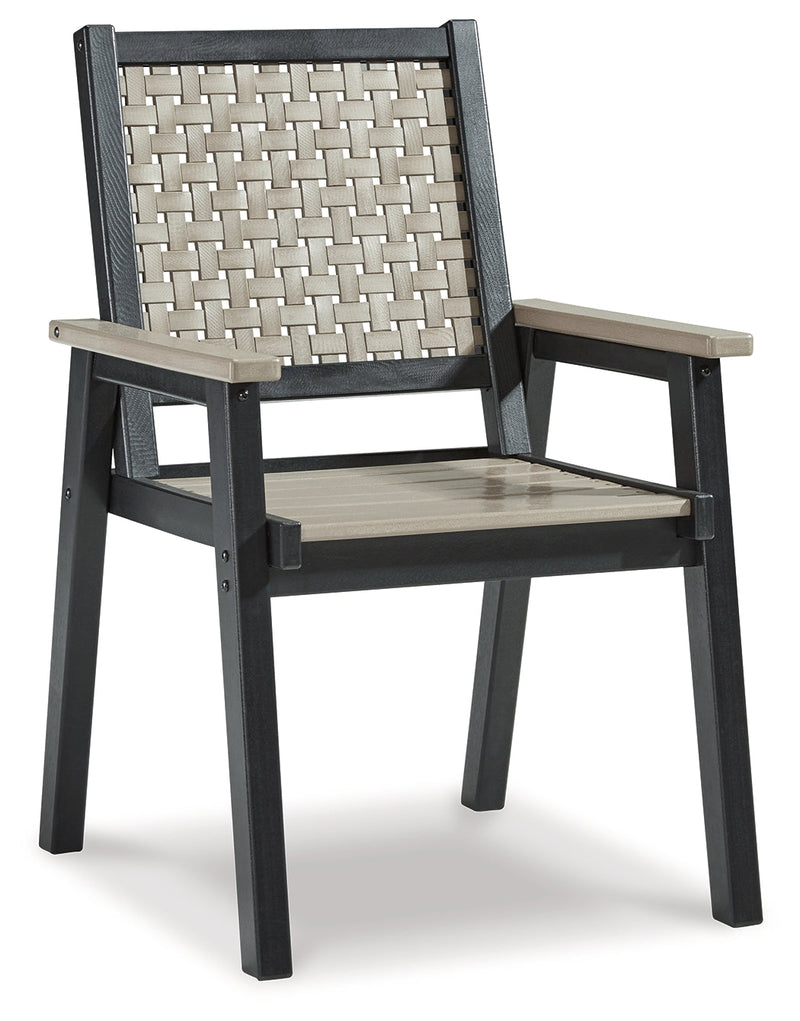 Mount Valley Driftwood/black Arm Chair (Set Of 2)